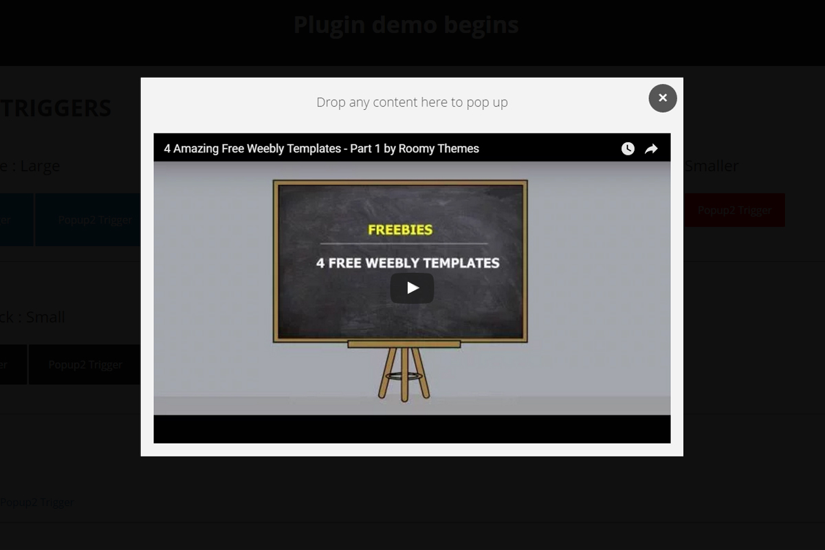 ipopup plugin - weebly website popup box by Roomy Themes