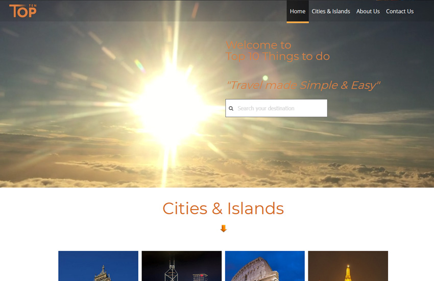 Top ten website design with travel theme