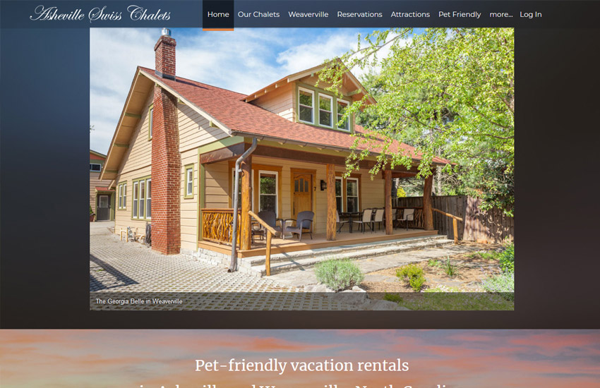 Ashvile swiss charlets, weebly website design