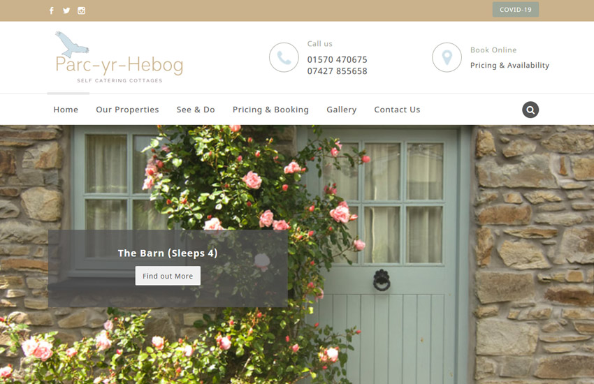 Parc Yr Hebog website made with Roomy Themes