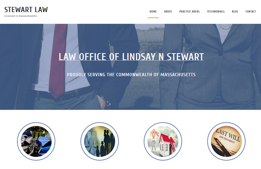 stewart law website made with Roomy Themes