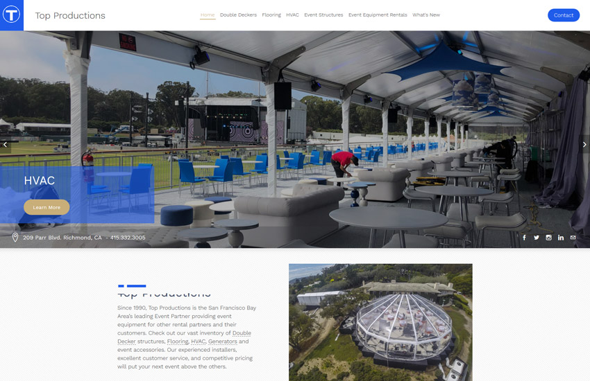 top productions website made with Roomy themes