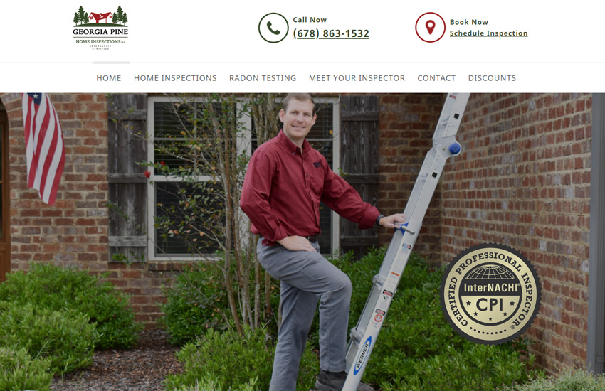 home inspection website design example
