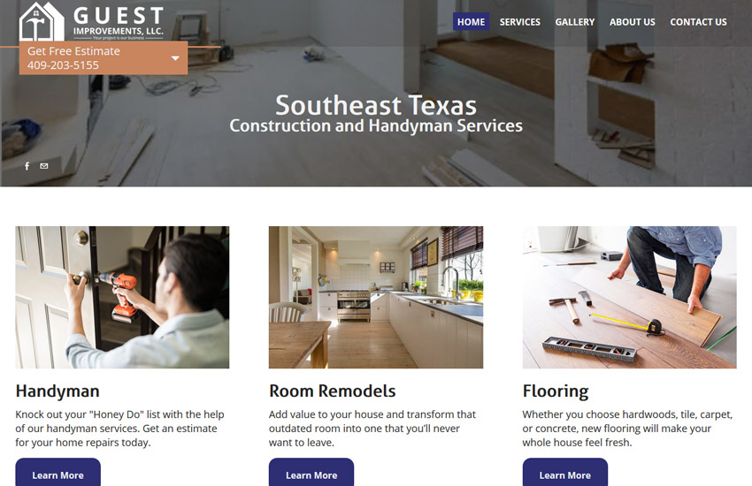 Guest improvements website design