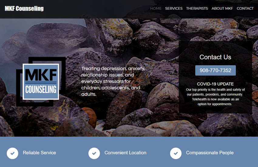 MKF counseling - weebly website example made with Roomy Themes
