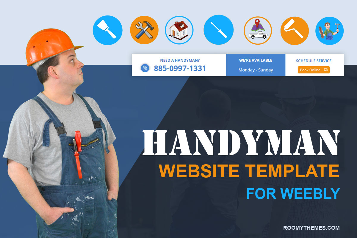 handyman theme, weebly website template for plumbers and repairers