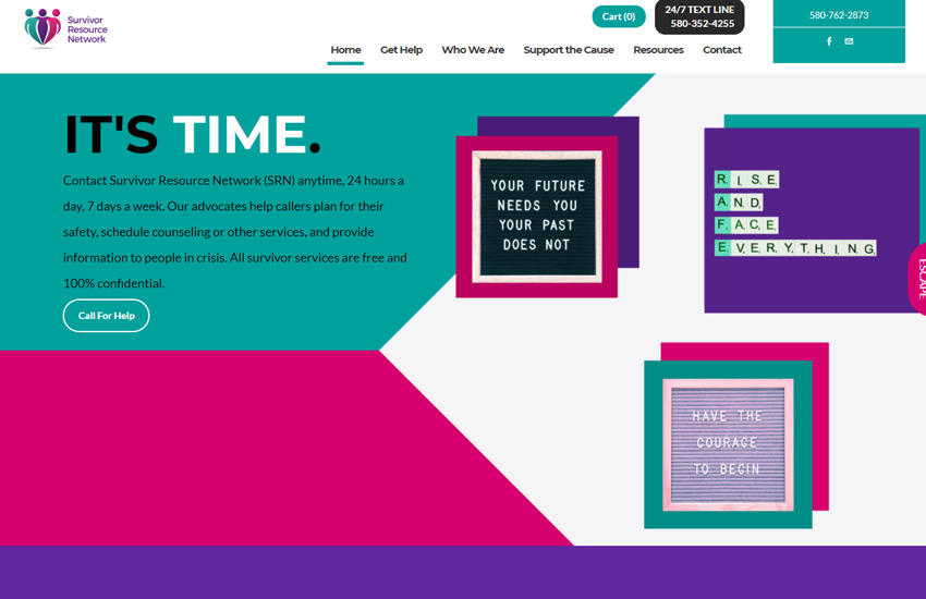 Survivor resource network website using Roomy Themes