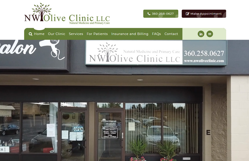 NW Olive clinic website created with Pediatrician theme