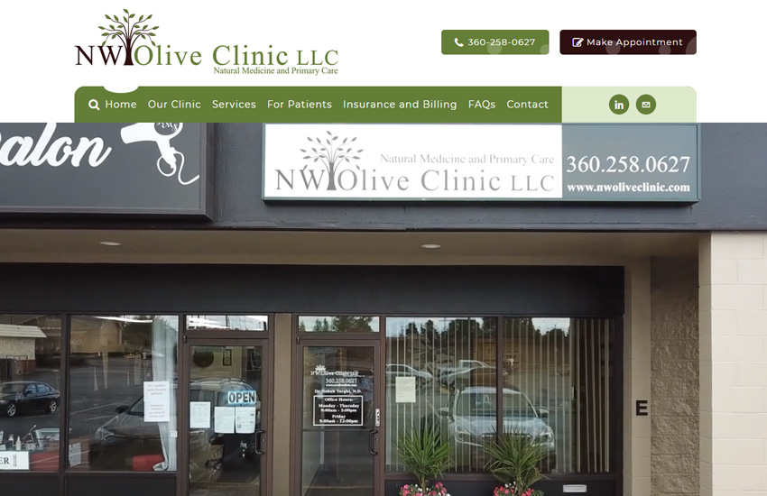 NW Olive clinic website created with Pediatrician theme