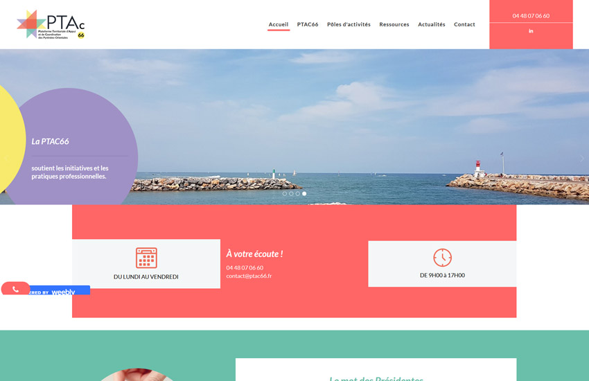 PTAc website example designed with Franchise theme