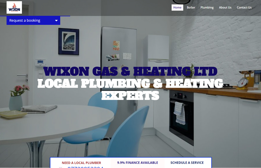Wixon gas and heating website made with Handyman theme