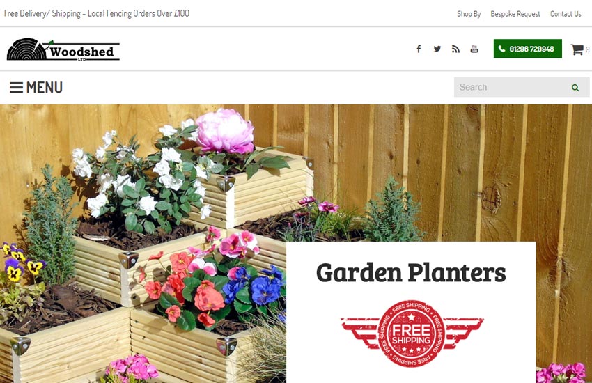 Woodshed ltd website made with Udua e-commerce template