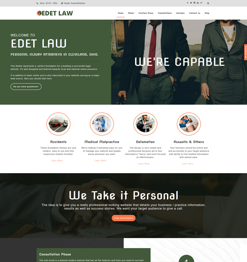 Edet law theme for firms and legal websites