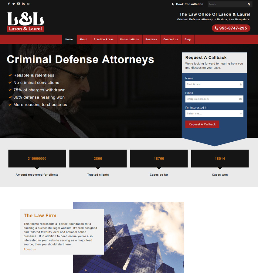 Lason and Laurel templates for legal and law websites