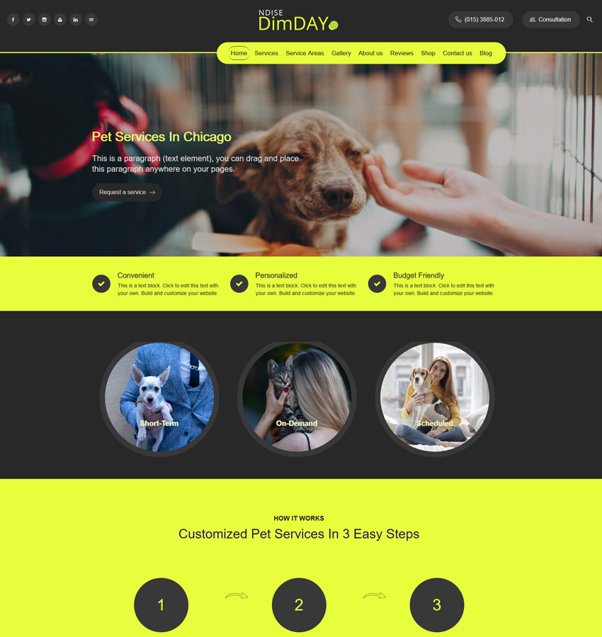 Dimday themes for pet service website