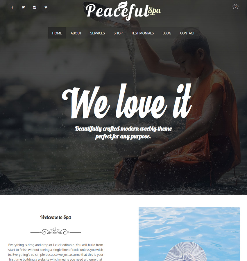 Spa template for wellness website and online stores
