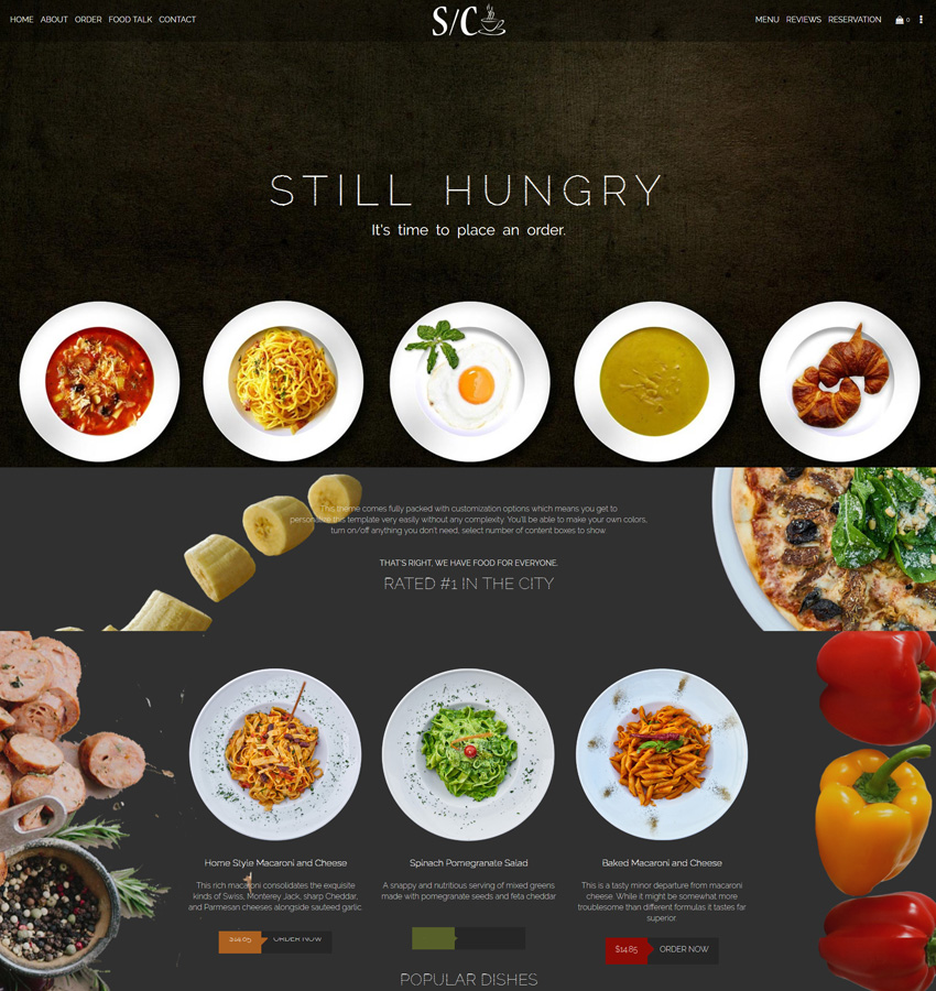 Cuisine theme for food and restarant website
