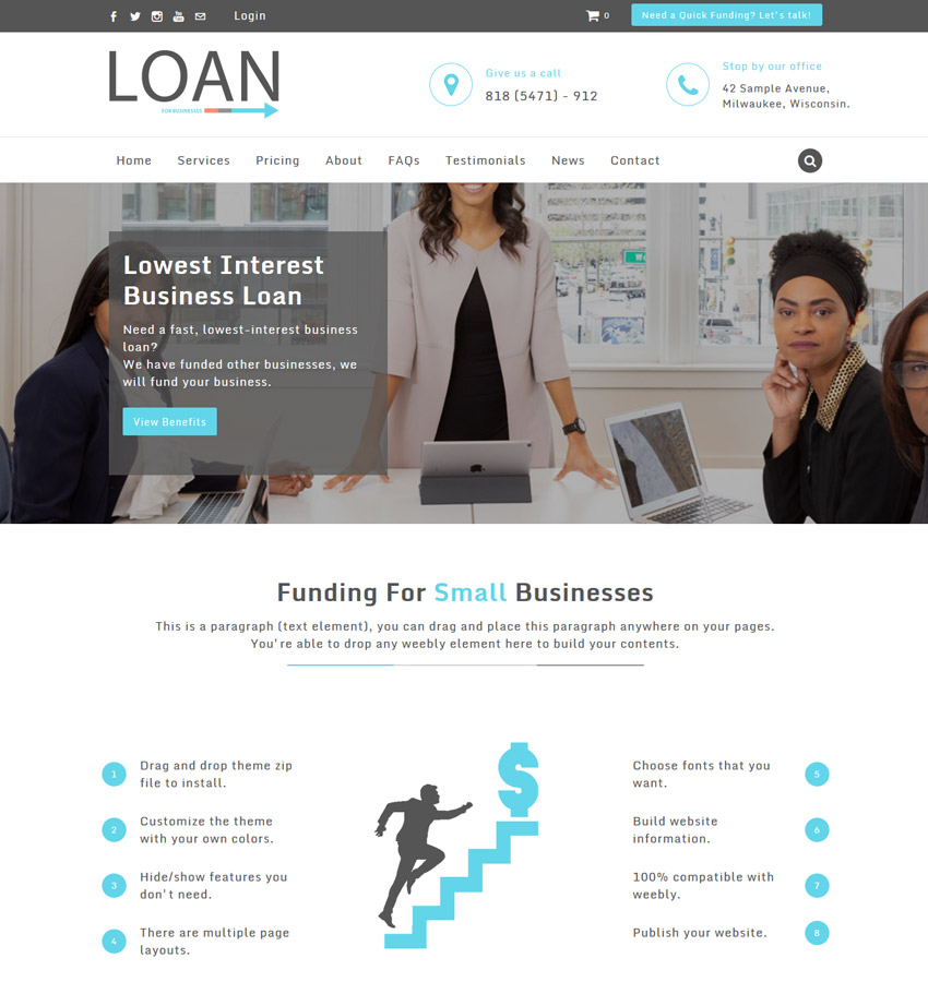 loan theme, business weebly template
