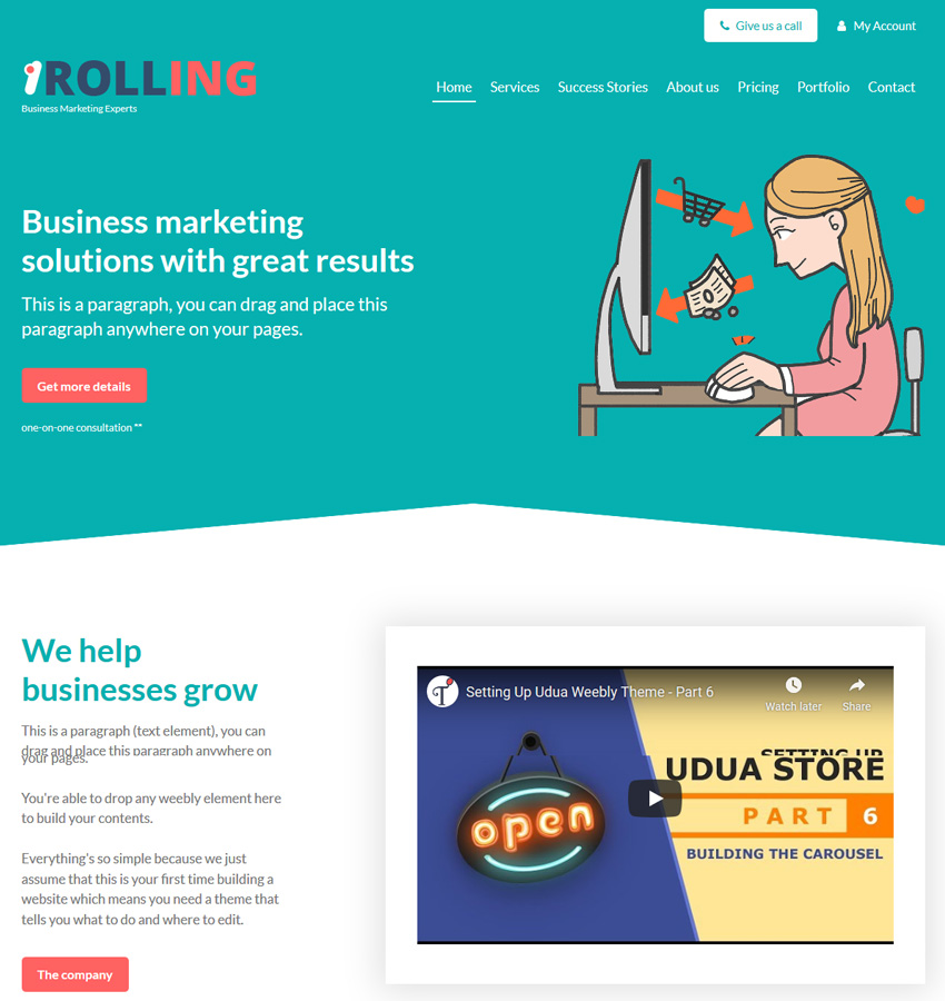 Rolling theme for business and creative service websites