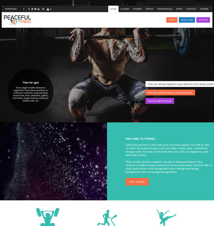 fitness website template for weebly