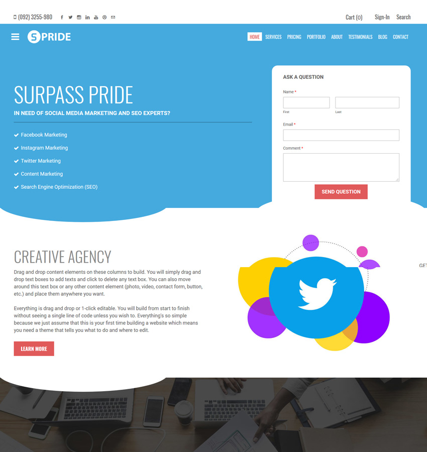 Pride theme for custom weebly websites