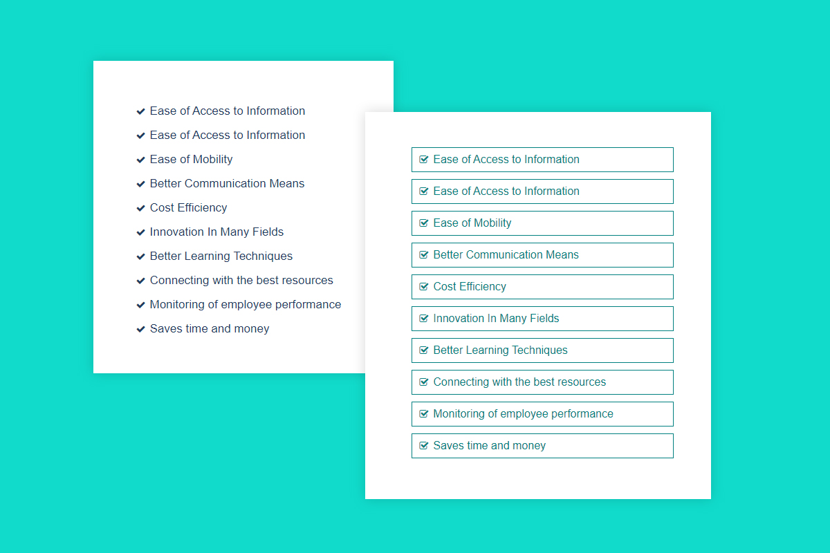 Brilliant lists widget for weebly websites