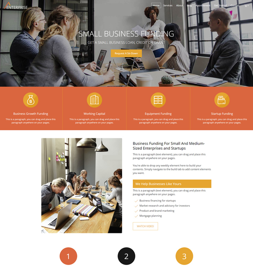 Enterprise website template for business and small firm website design