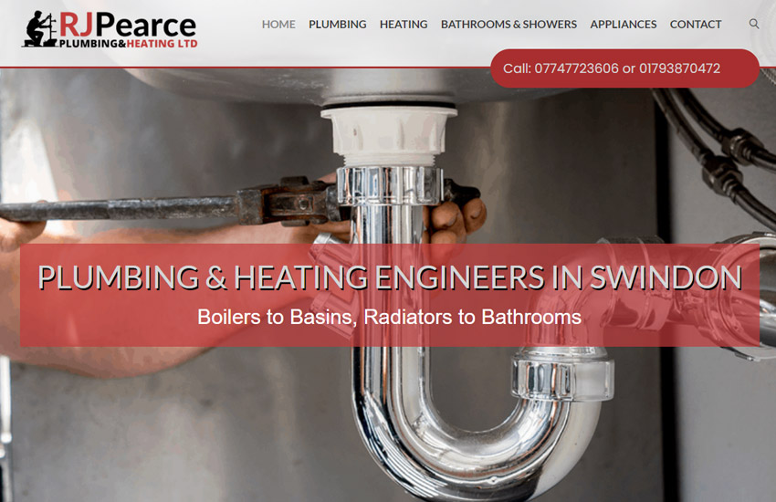 RJPearce plumbing website created with Weebly template by Roomy Themes
