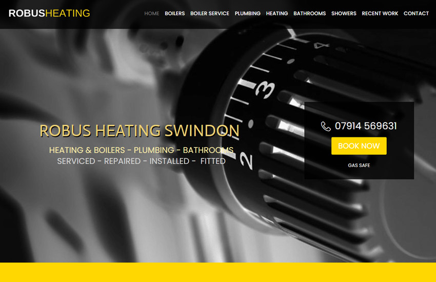 Robus heating website created with weebly template by Roomy Themes