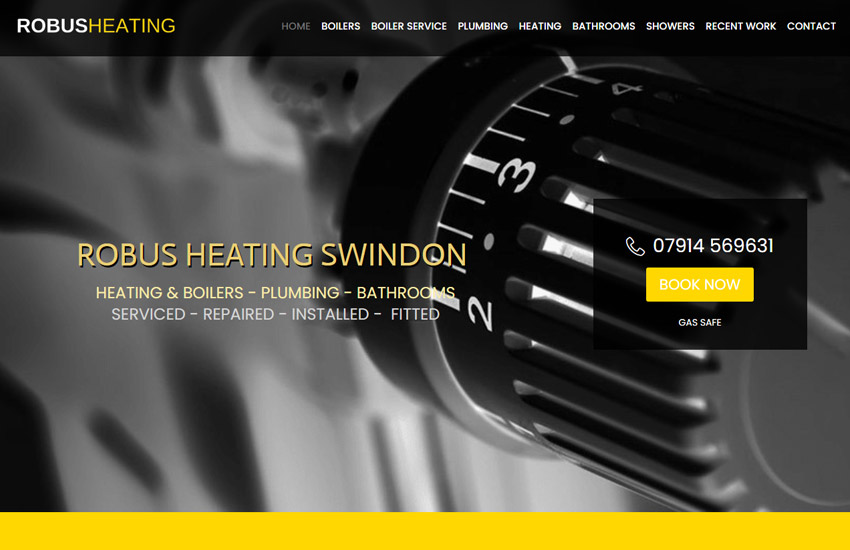 Robus heating website created with weebly template by Roomy Themes
