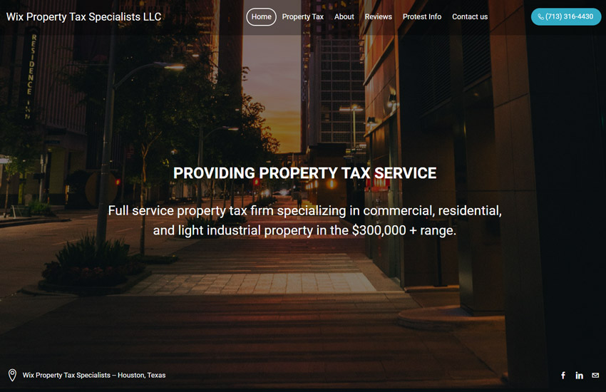 Wix property tax website, made with weebly template by Roomy Themes - Delight theme